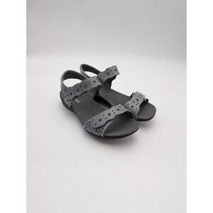 Romika Shoes Womens Size 6.5 Gray Leather Slingback Sandals Wedge Comfort‎ New
